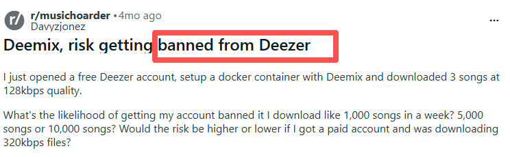 ban deezer