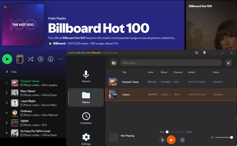 recording billboard100